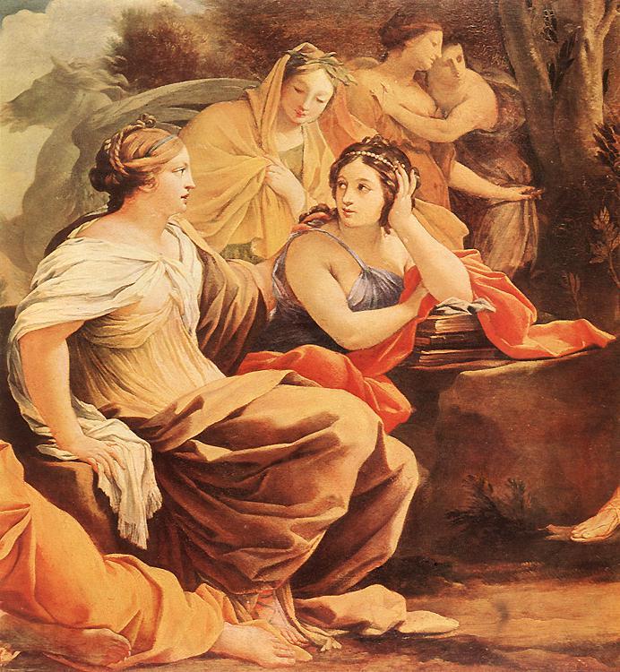 Simon Vouet Parnassus or Apollo and the Muses Norge oil painting art